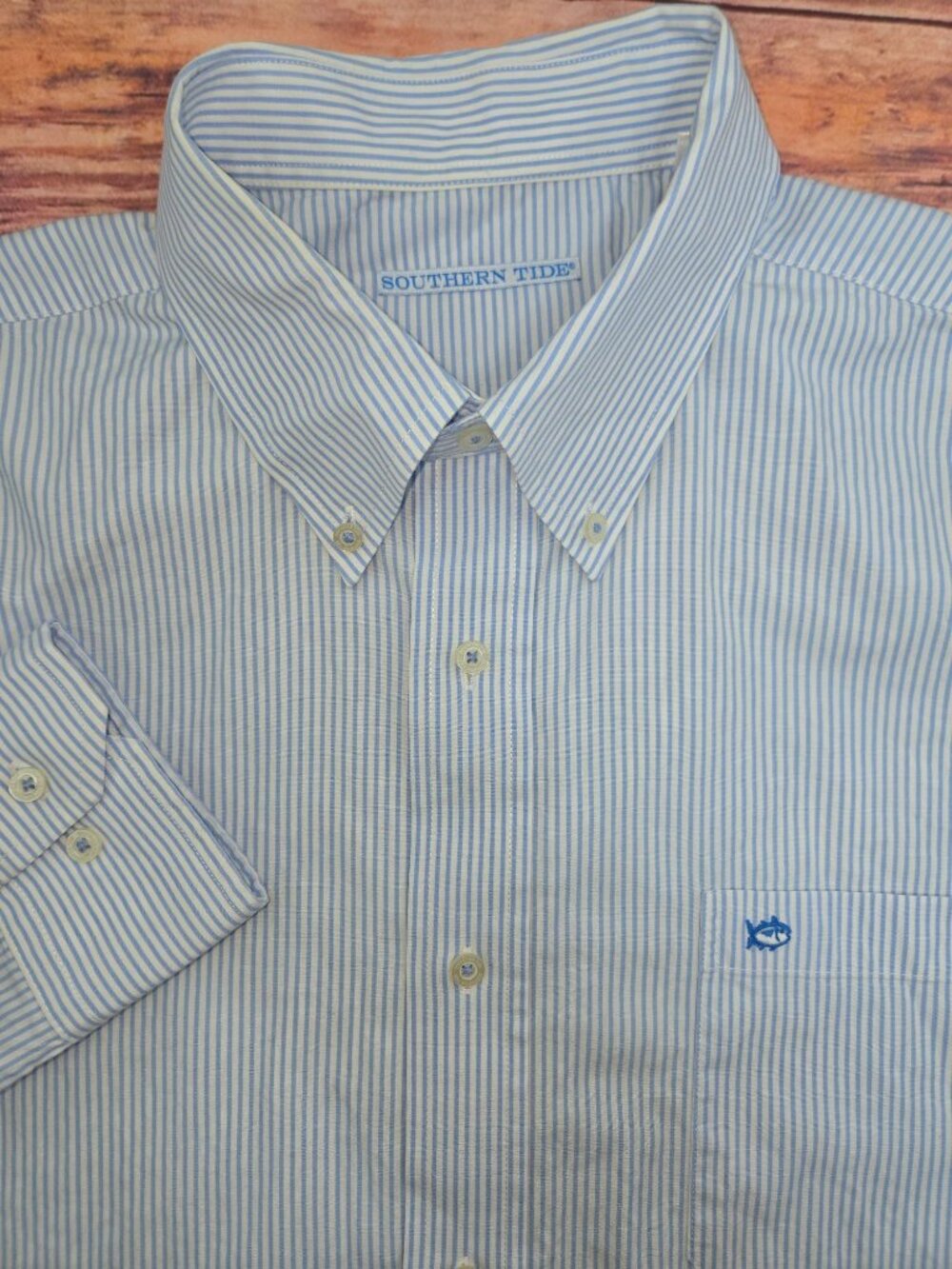 Southern Tide Mens Blue Striped Button-Down Shirt XXL